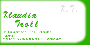 klaudia troll business card